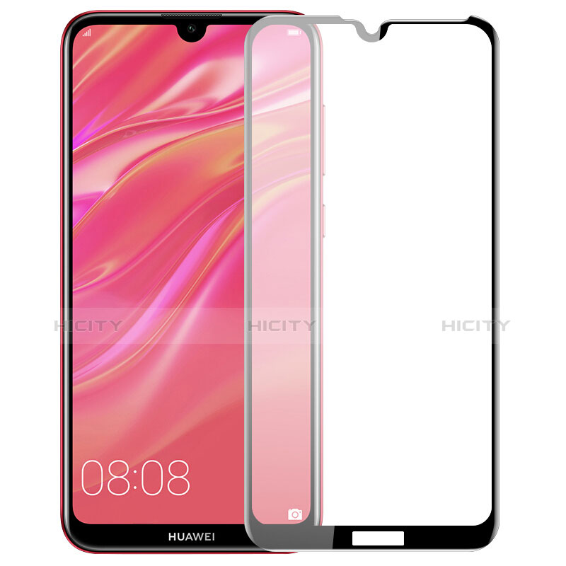 Huawei Y7 Pro (2019)用強化ガラス フル液晶保護フィルム F02 ファーウェイ ブラック
