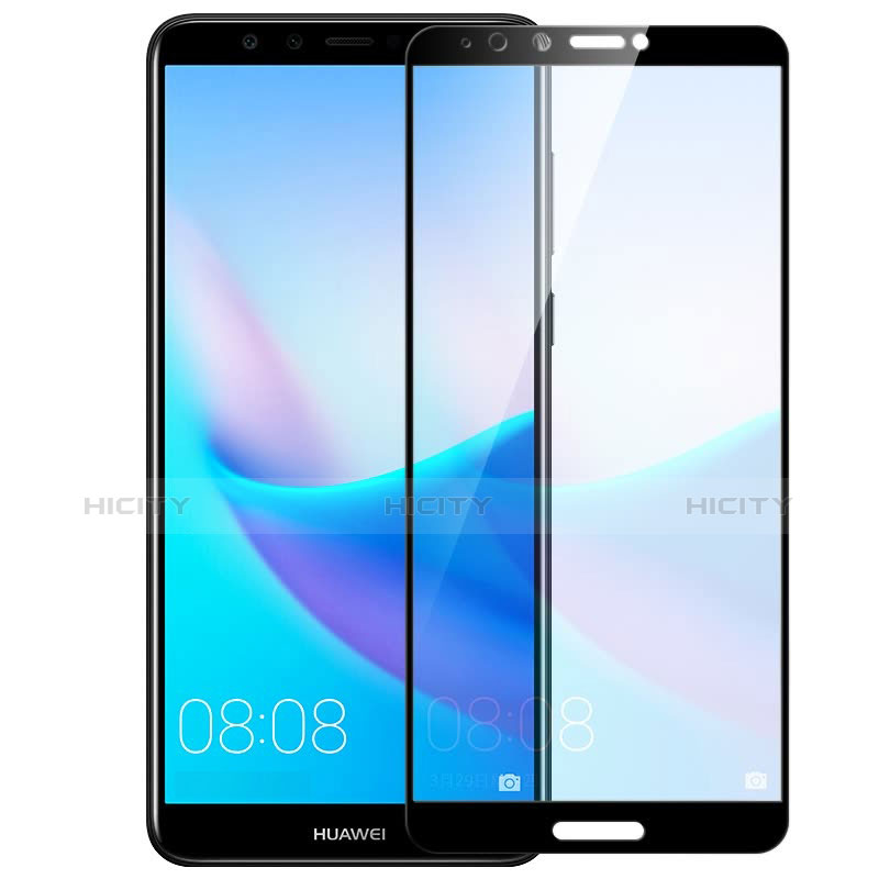 Huawei Y9 (2018)用強化ガラス フル液晶保護フィルム F02 ファーウェイ ブラック