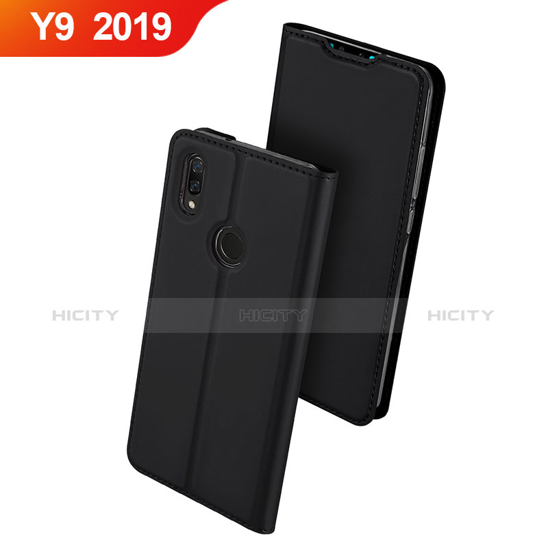 Huawei Y9 (2019)用手帳型 レザーケース スタンド カバー ファーウェイ ブラック