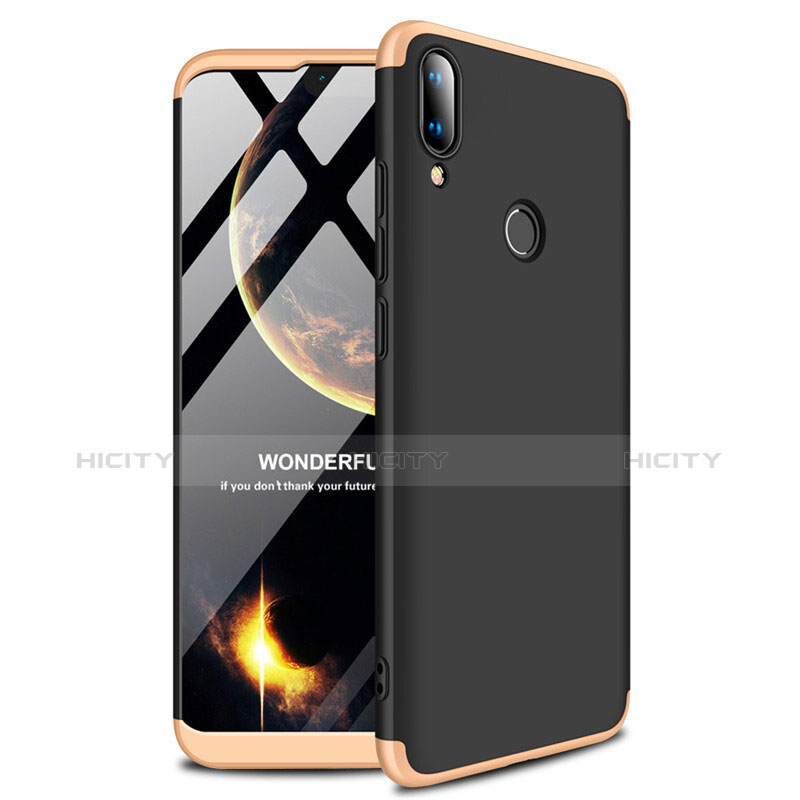Huawei Y9 (2019)用ハードケース プラスチック 質感もマット A01 ファーウェイ ゴールド・ブラック