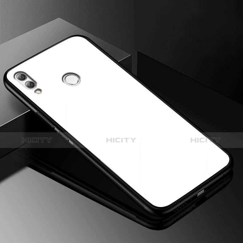 Huawei Y9 (2019)用ハイブリットバンパーケース プラスチック 鏡面 カバー ファーウェイ ホワイト
