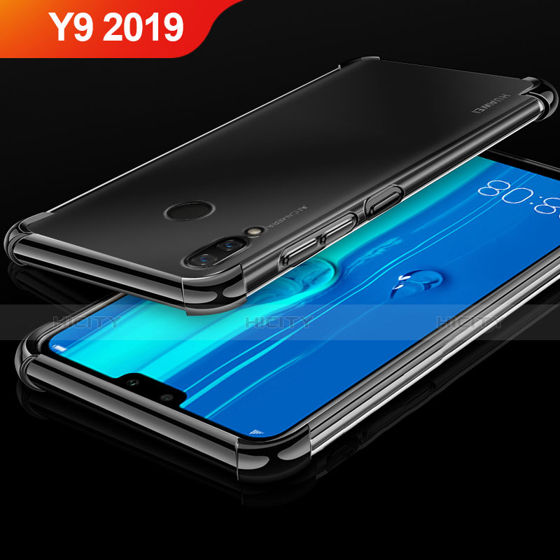 Huawei Y9 (2019)用極薄ソフトケース シリコンケース 耐衝撃 全面保護 クリア透明 H03 ファーウェイ ブラック