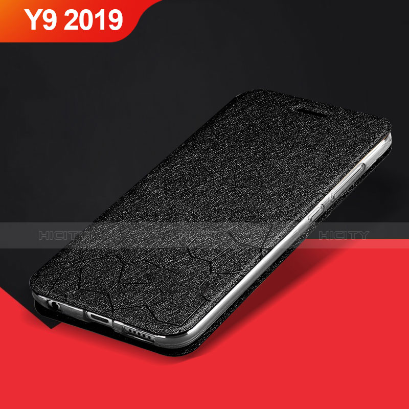 Huawei Y9 (2019)用手帳型 レザーケース スタンド カバー L01 ファーウェイ ブラック
