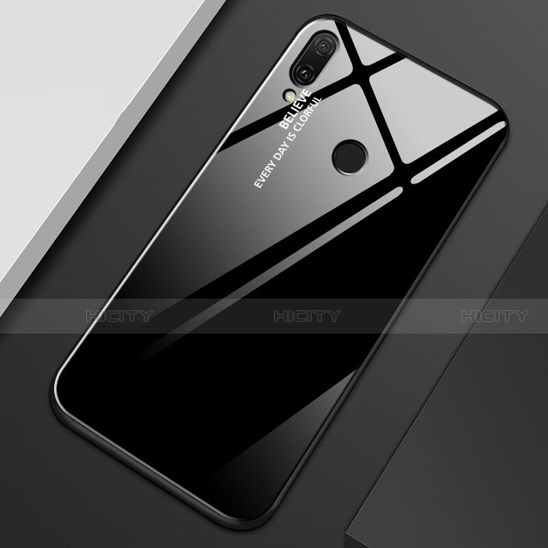 Huawei Y9 (2019)用ハイブリットバンパーケース プラスチック 鏡面 虹 グラデーション 勾配色 カバー M01 ファーウェイ 