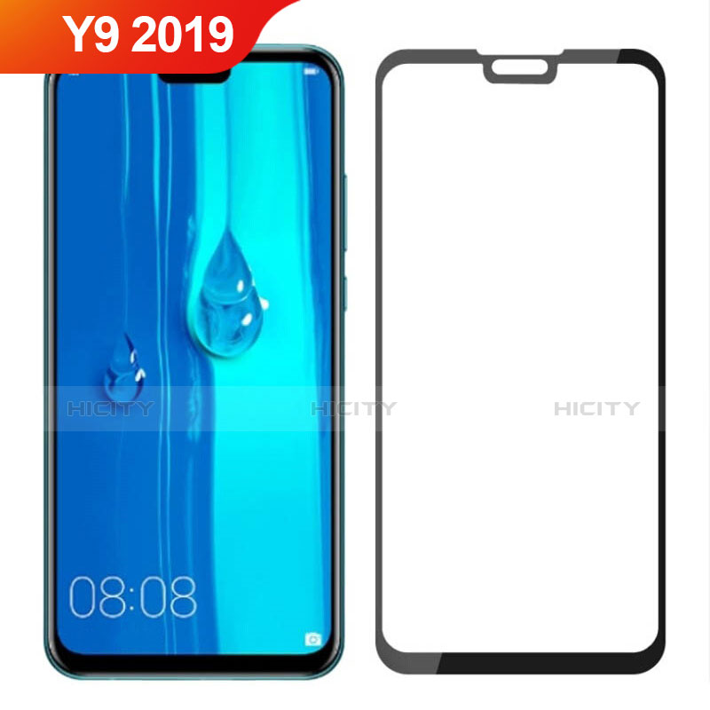 Huawei Y9 (2019)用強化ガラス フル液晶保護フィルム ファーウェイ ブラック