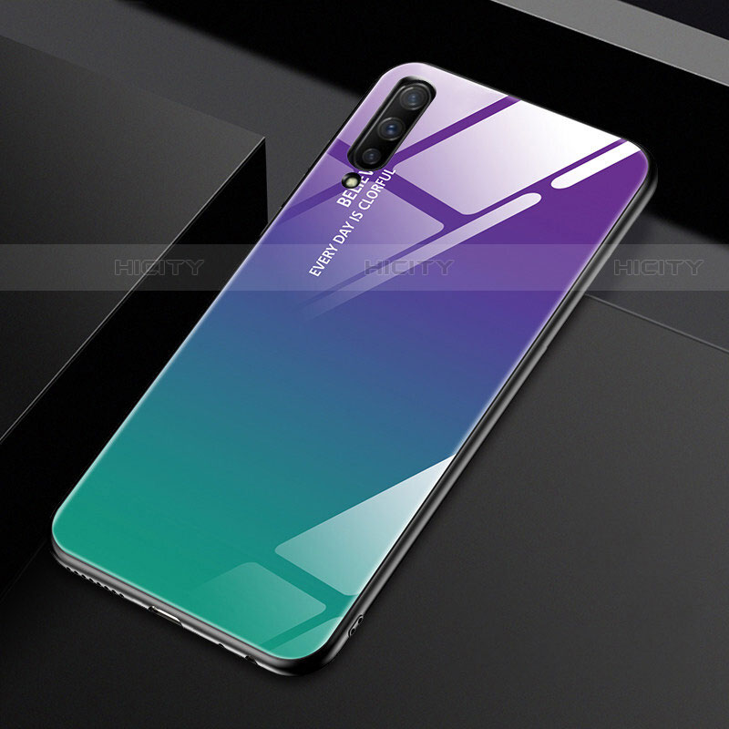 Huawei Y9s用ハイブリットバンパーケース プラスチック 鏡面 虹 グラデーション 勾配色 カバー ファーウェイ グリーン