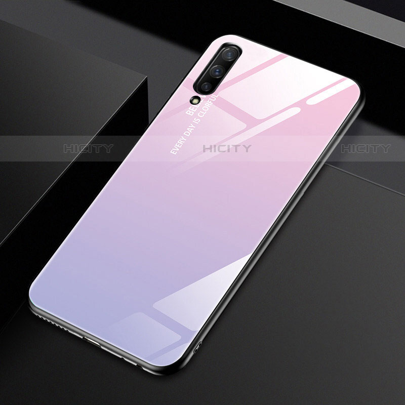 Huawei Y9s用ハイブリットバンパーケース プラスチック 鏡面 虹 グラデーション 勾配色 カバー ファーウェイ 