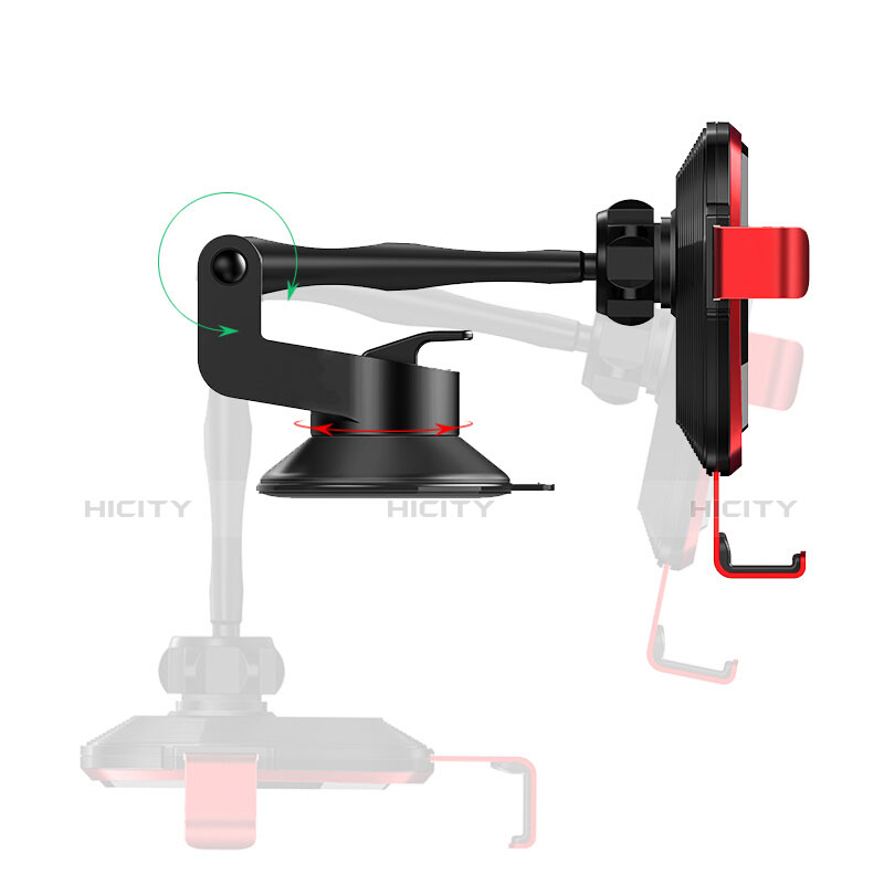 スマートフォン車載ホルダー 車載スタンド 真空吸盤で車のダッシュボードに直接取り付け ユニバーサル H10 レッド