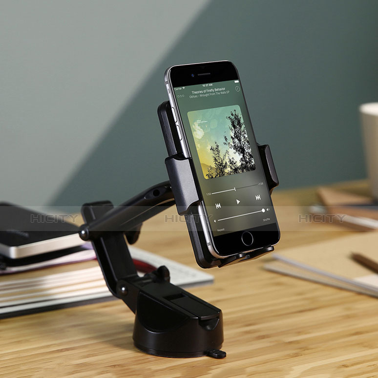 スマートフォン車載ホルダー 車載スタンド 真空吸盤で車のダッシュボードに直接取り付け ユニバーサル H17 ブラック