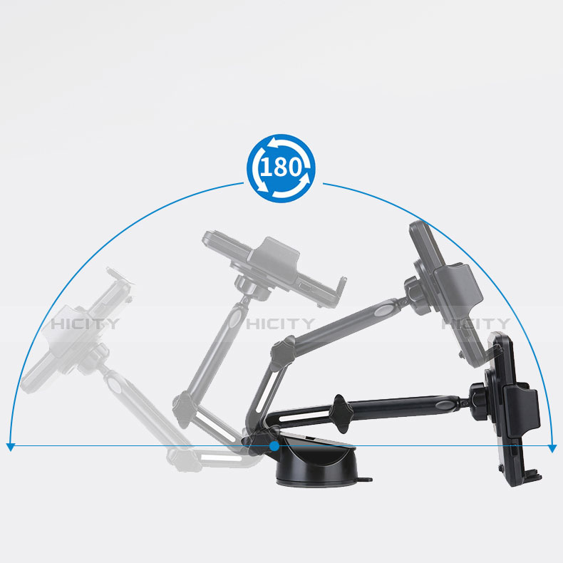 スマートフォン車載ホルダー 車載スタンド 真空吸盤で車のダッシュボードに直接取り付け ユニバーサル H17 ブラック