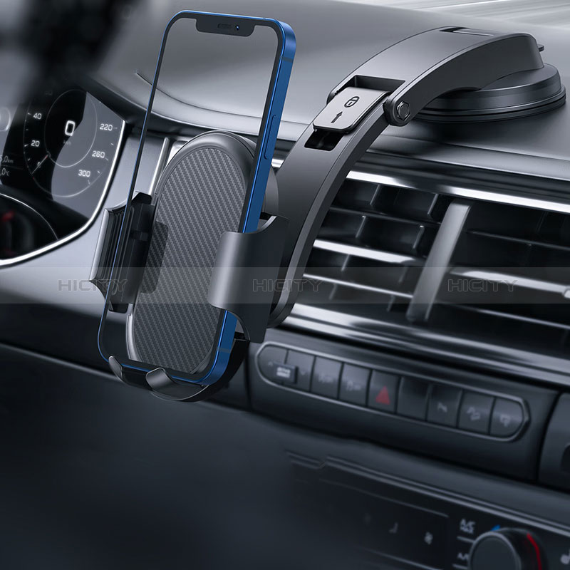 スマートフォン車載ホルダー 車載スタンド 真空吸盤で車のダッシュボードに直接取り付け ユニバーサル N01 ブラック
