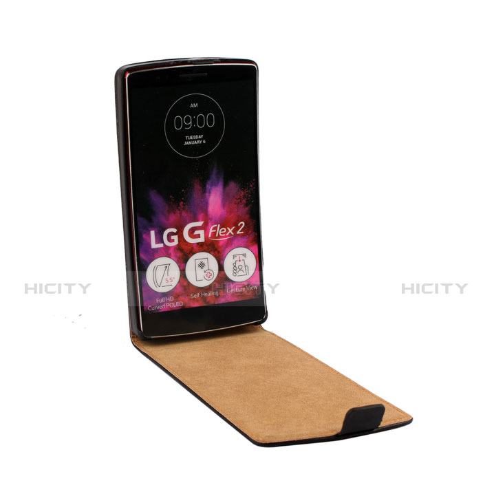 LG G Flex 2用フリップ レザーケース スタンド LG ブラック