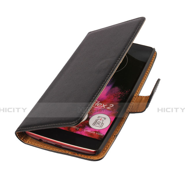 LG G Flex 2用手帳型 レザーケース LG ブラック