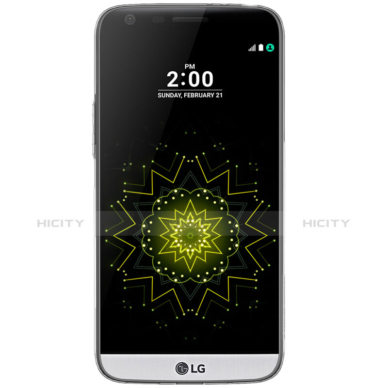 LG G5用極薄ソフトケース シリコンケース 耐衝撃 全面保護 クリア透明 T02 LG グレー