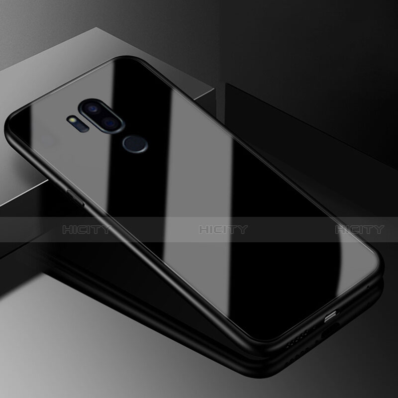 LG G7用ハイブリットバンパーケース プラスチック 鏡面 カバー LG ブラック