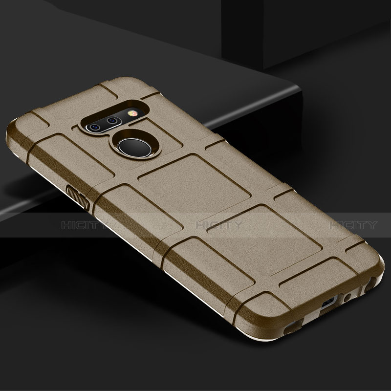 LG G8 ThinQ用360度 フルカバー極薄ソフトケース シリコンケース 耐衝撃 全面保護 バンパー LG ブラウン