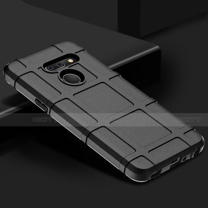 LG G8 ThinQ用360度 フルカバー極薄ソフトケース シリコンケース 耐衝撃 全面保護 バンパー LG ブラック