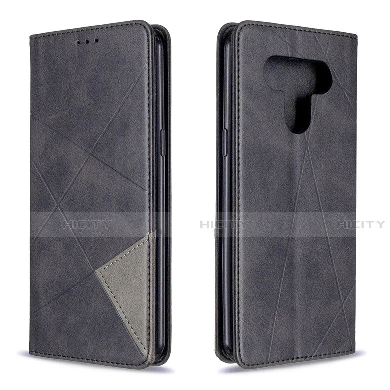 LG K51用手帳型 レザーケース スタンド カバー LG ブラック