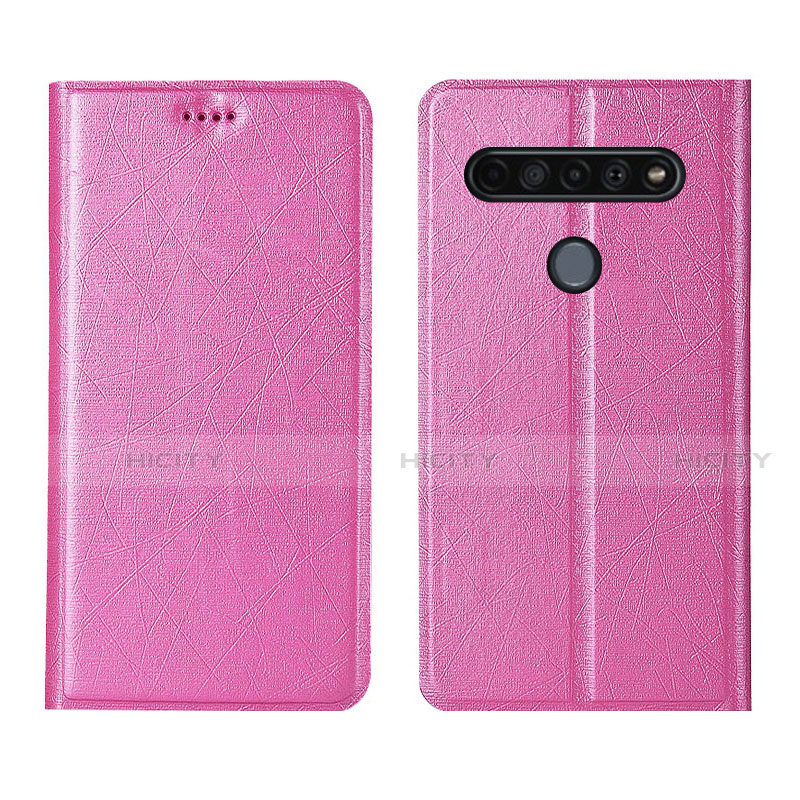 LG K51S用手帳型 レザーケース スタンド カバー LG ピンク