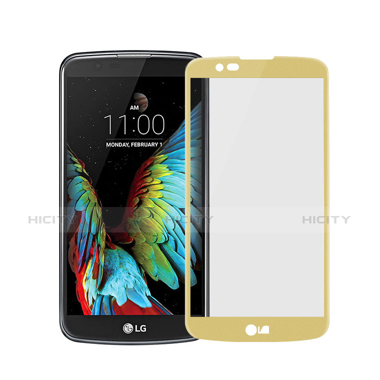 LG K7用強化ガラス フル液晶保護フィルム LG ゴールド