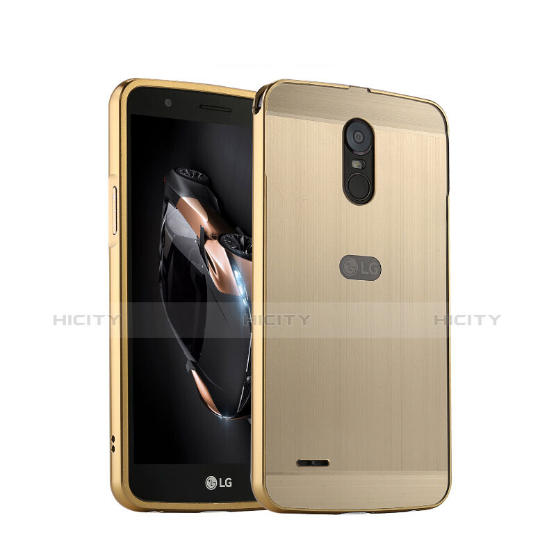 LG Stylus 3用ケース 高級感 手触り良い アルミメタル 製の金属製 LG ゴールド