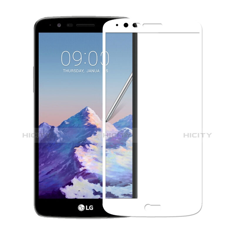 LG Stylus 3用強化ガラス フル液晶保護フィルム LG ホワイト
