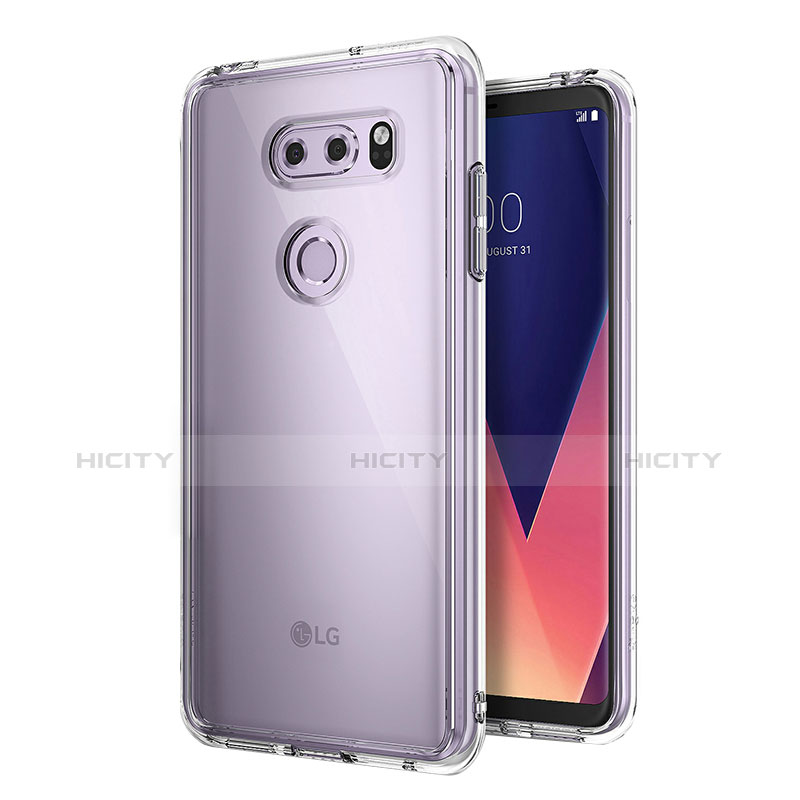 LG V30用極薄ソフトケース シリコンケース 耐衝撃 全面保護 クリア透明 カバー LG クリア