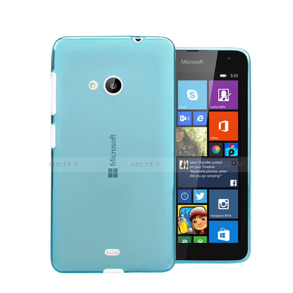 Microsoft Lumia 535用極薄ソフトケース シリコンケース 耐衝撃 全面保護 クリア透明 Microsoft ネイビー