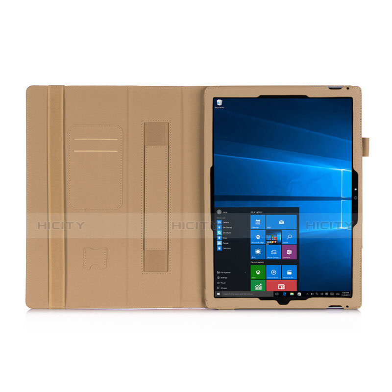 Microsoft Surface Pro 4用手帳型 レザーケース スタンド Microsoft ゴールド