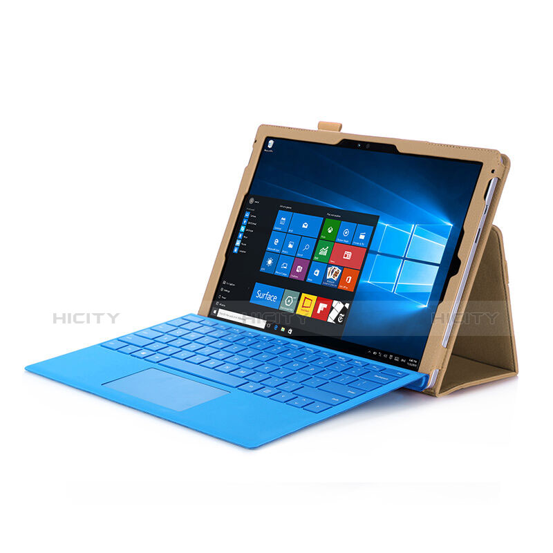 Microsoft Surface Pro 4用手帳型 レザーケース スタンド Microsoft ゴールド