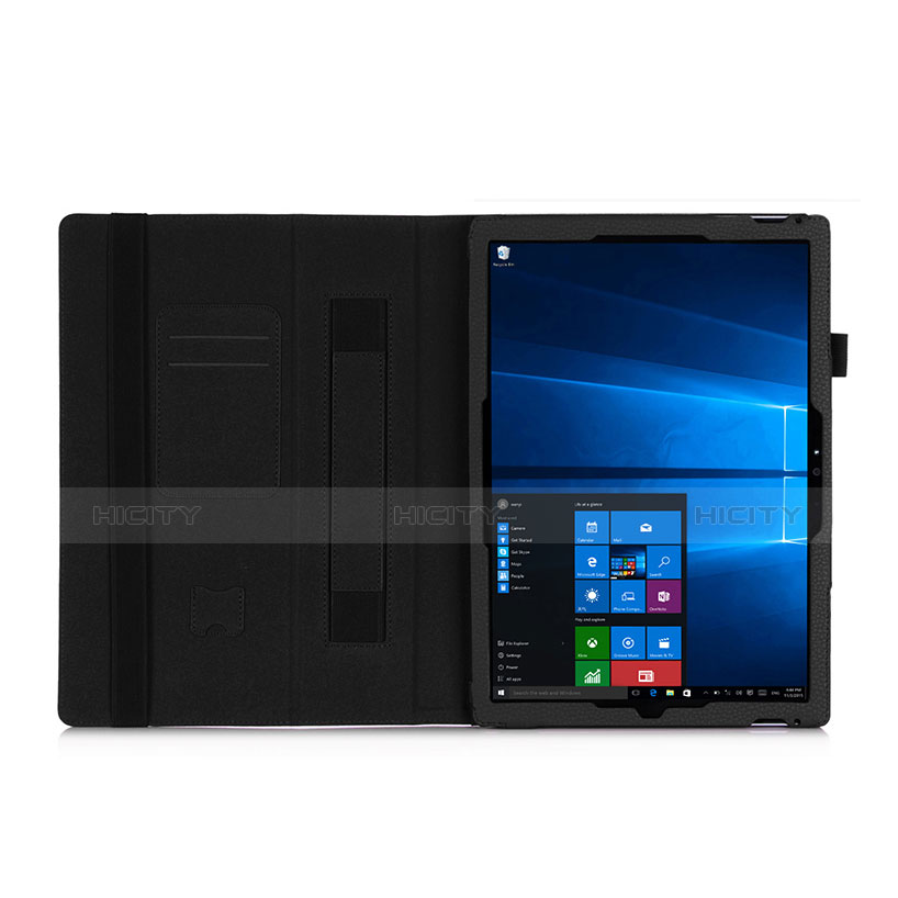 Microsoft Surface Pro 4用手帳型 レザーケース スタンド Microsoft ブラック