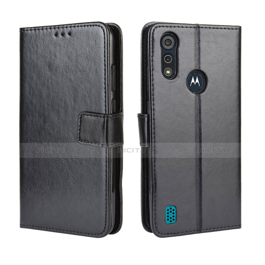Motorola Moto E6s (2020)用手帳型 レザーケース スタンド カバー L01 モトローラ ブラック