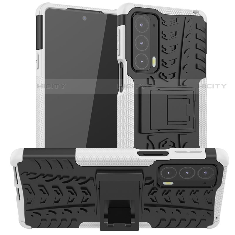 Motorola Moto Edge 20 5G用ハイブリットバンパーケース スタンド プラスチック 兼シリコーン カバー A01 モトローラ 