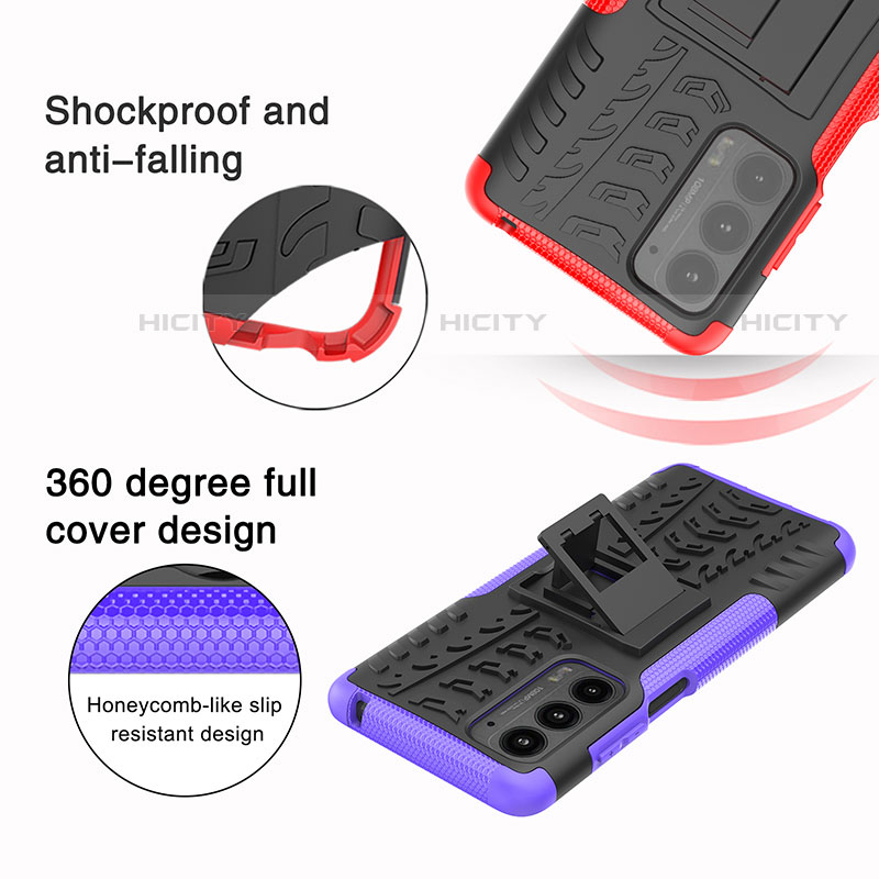 Motorola Moto Edge (2021) 5G用ハイブリットバンパーケース スタンド プラスチック 兼シリコーン カバー モトローラ 