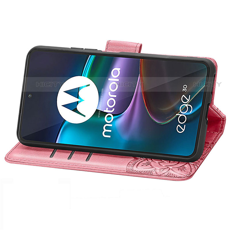 Motorola Moto Edge 30 5G用手帳型 レザーケース スタンド バタフライ 蝶 カバー モトローラ 