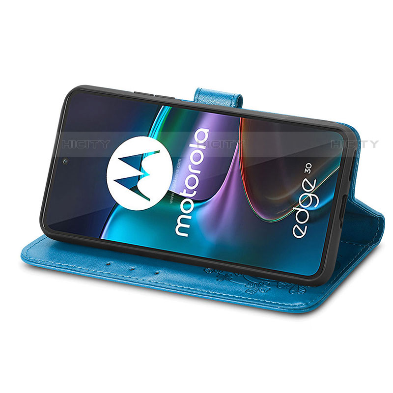 Motorola Moto Edge 30 5G用手帳型 レザーケース スタンド 花 カバー モトローラ 
