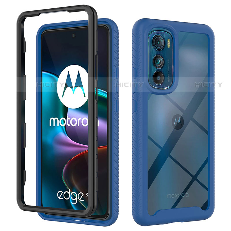 Motorola Moto Edge 30 5G用360度 フルカバー ハイブリットバンパーケース クリア透明 プラスチック カバー モトローラ 