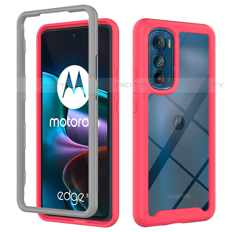Motorola Moto Edge 30 5G用360度 フルカバー ハイブリットバンパーケース クリア透明 プラスチック カバー モトローラ 