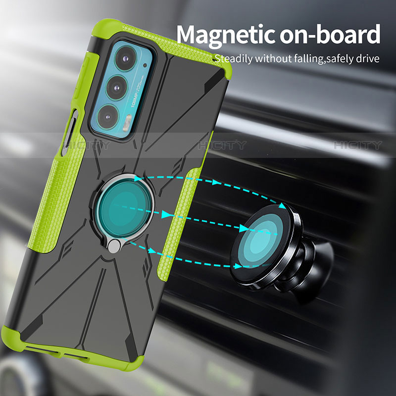 Motorola Moto Edge Lite 5G用ハイブリットバンパーケース プラスチック アンド指輪 マグネット式 S02 モトローラ 