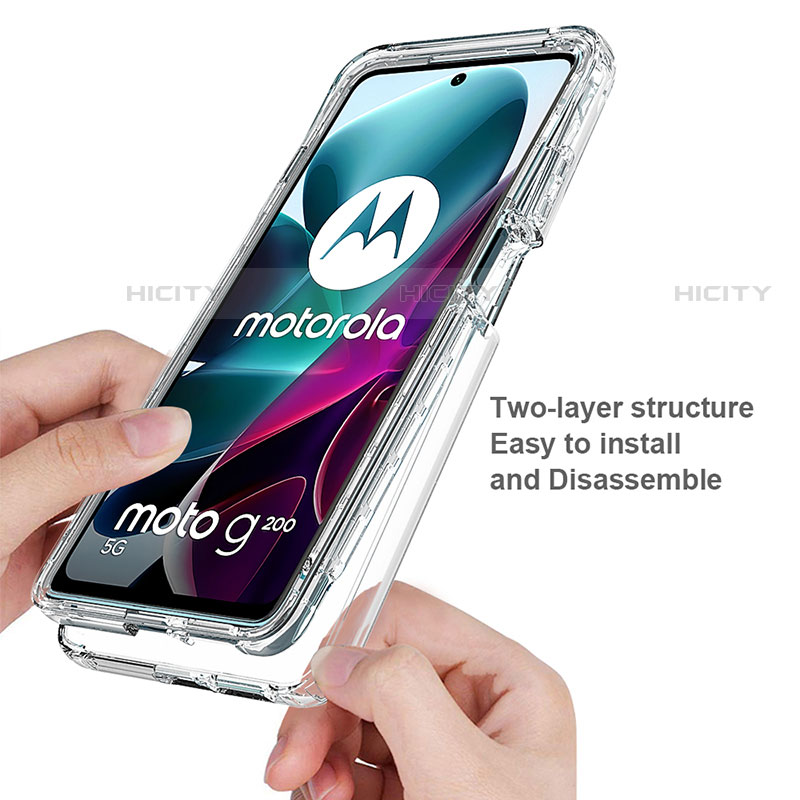 Motorola Moto Edge S30 5G用前面と背面 360度 フルカバー 極薄ソフトケース シリコンケース 耐衝撃 全面保護 バンパー 勾配色 透明 モトローラ 