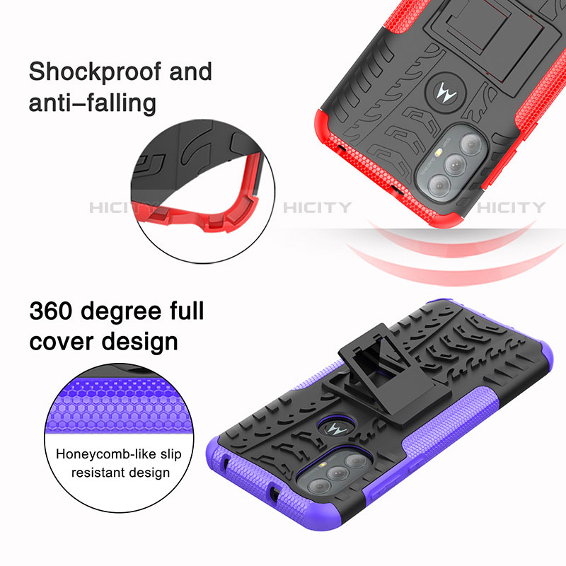 Motorola Moto G Play (2023)用ハイブリットバンパーケース スタンド プラスチック 兼シリコーン カバー モトローラ 