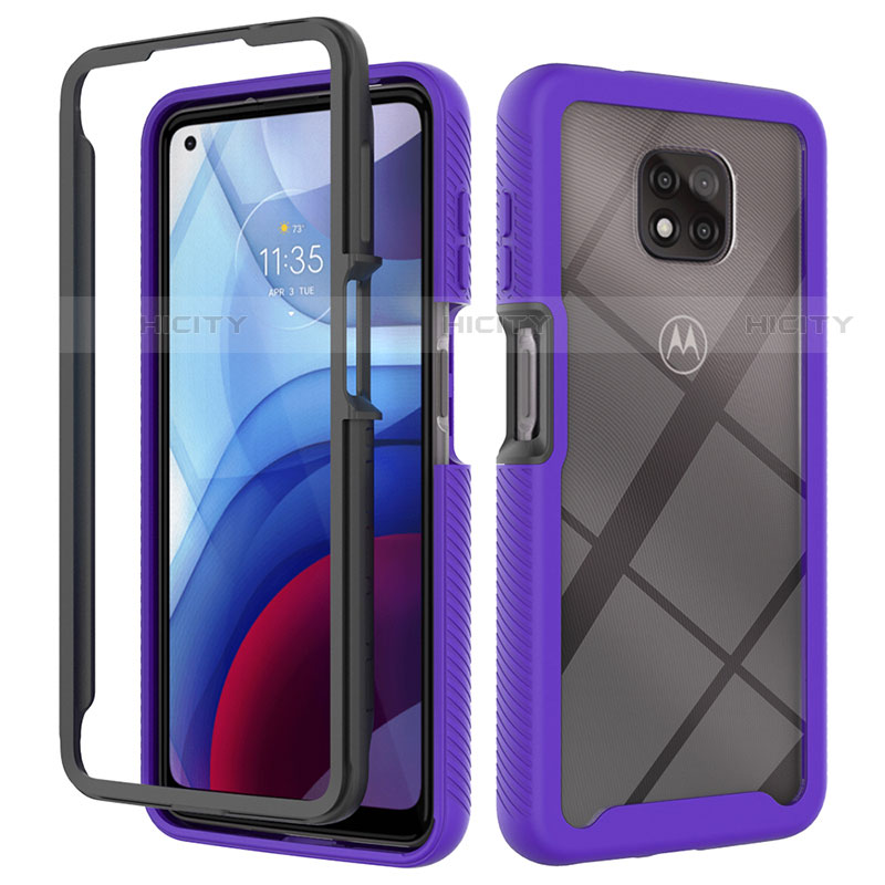 Motorola Moto G Power (2021)用360度 フルカバー ハイブリットバンパーケース クリア透明 プラスチック カバー モトローラ 