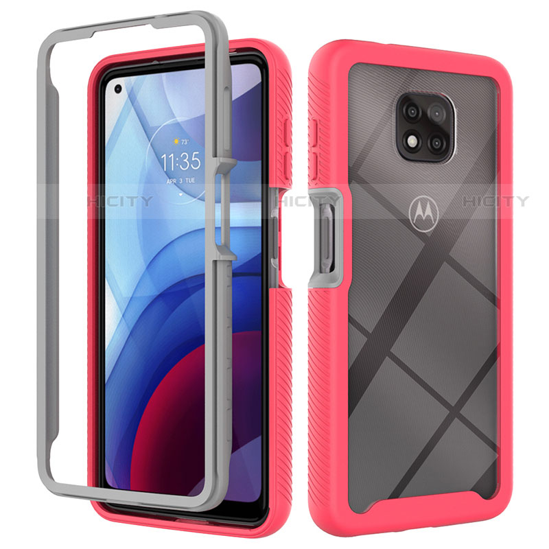 Motorola Moto G Power (2021)用360度 フルカバー ハイブリットバンパーケース クリア透明 プラスチック カバー モトローラ 