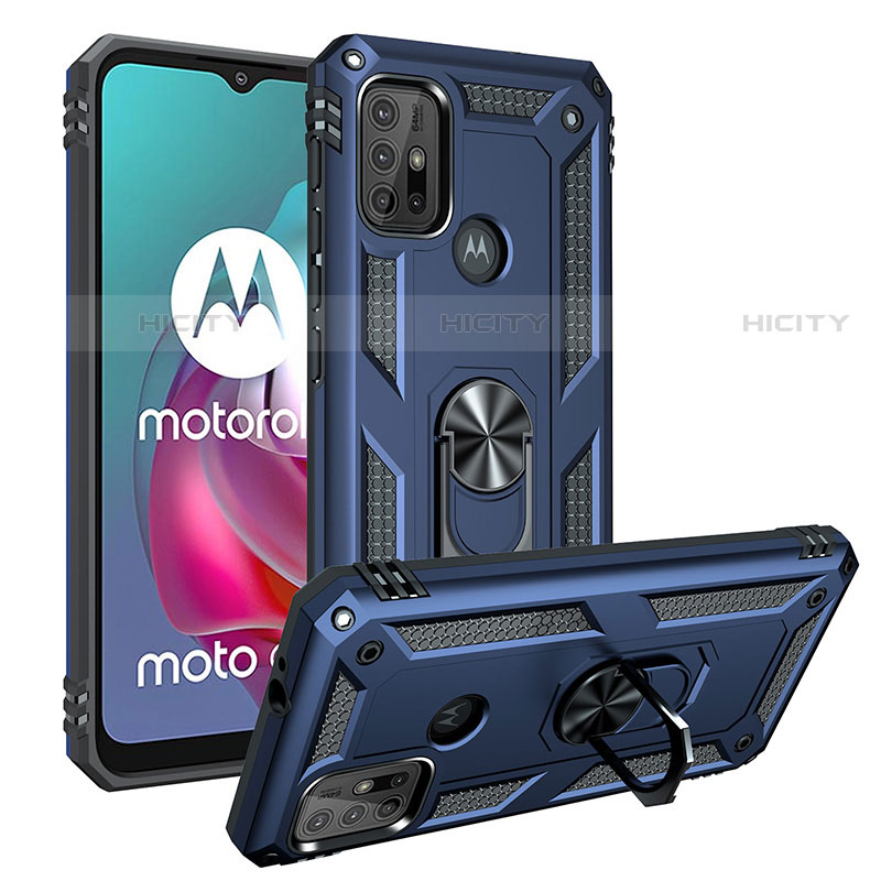 Motorola Moto G10用ハイブリットバンパーケース プラスチック アンド指輪 マグネット式 S01 モトローラ 