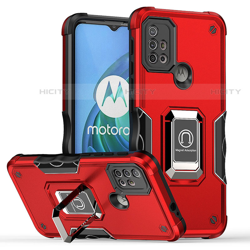 Motorola Moto G10用ハイブリットバンパーケース プラスチック アンド指輪 マグネット式 S05 モトローラ 