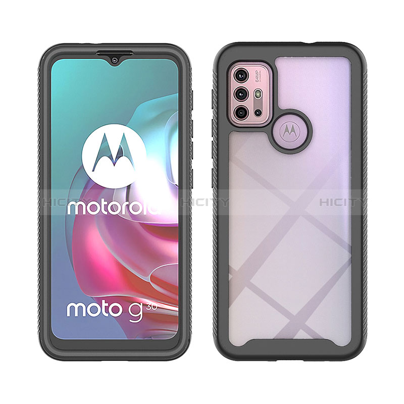Motorola Moto G10用360度 フルカバー ハイブリットバンパーケース クリア透明 プラスチック カバー ZJ3 モトローラ 