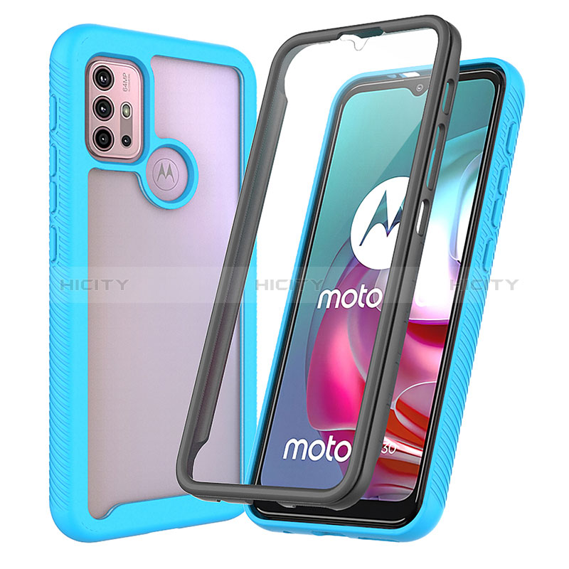 Motorola Moto G10用360度 フルカバー ハイブリットバンパーケース クリア透明 プラスチック カバー ZJ3 モトローラ 