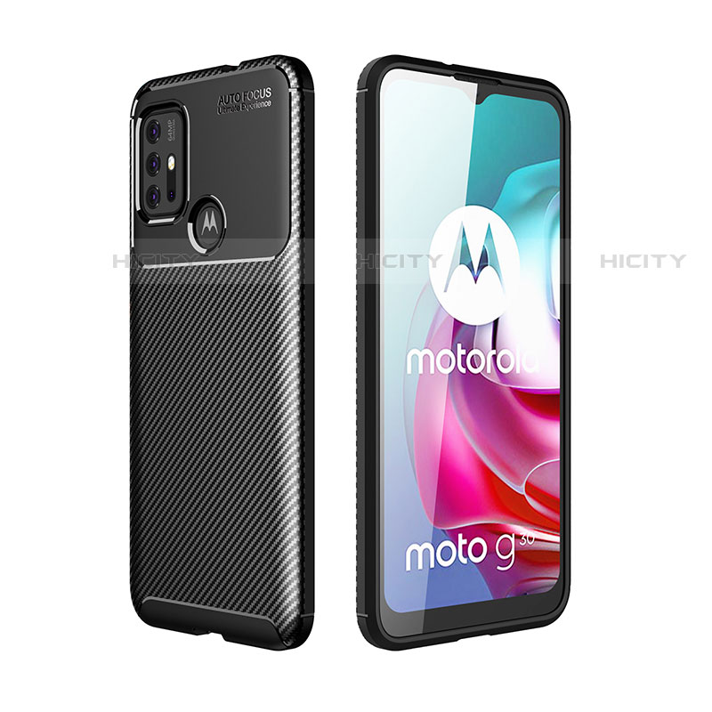 Motorola Moto G20用シリコンケース ソフトタッチラバー ツイル カバー モトローラ ブラック