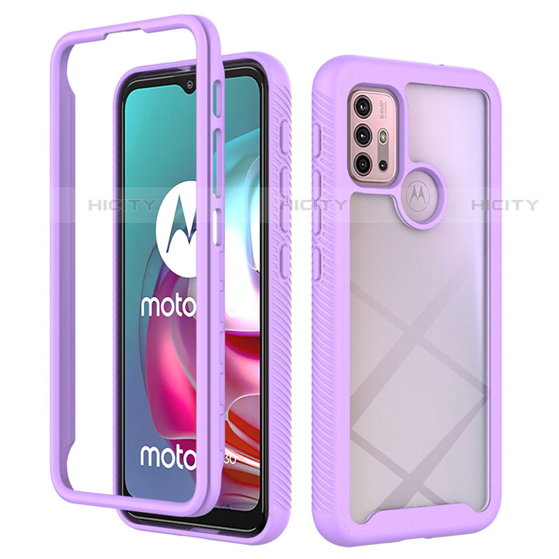 Motorola Moto G20用360度 フルカバー ハイブリットバンパーケース クリア透明 プラスチック カバー モトローラ 