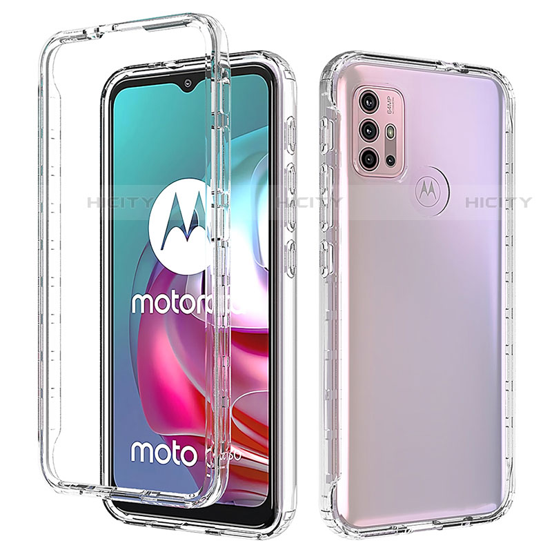 Motorola Moto G20用前面と背面 360度 フルカバー 極薄ソフトケース シリコンケース 耐衝撃 全面保護 バンパー 勾配色 透明 モトローラ 